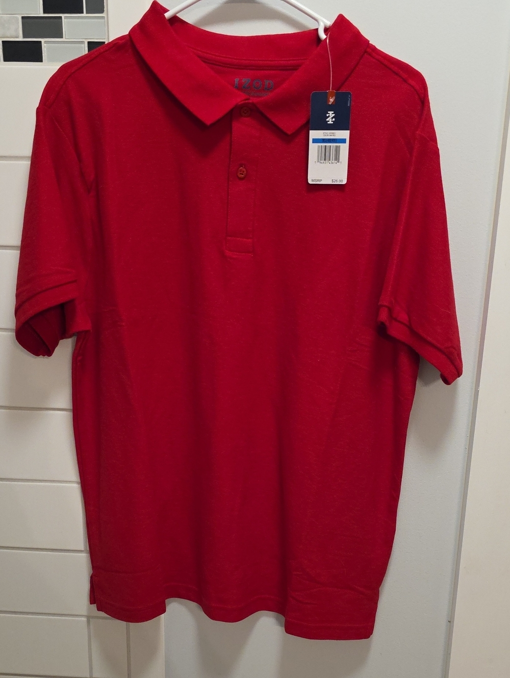 Izod Men's Red Short-Sleeve Polo